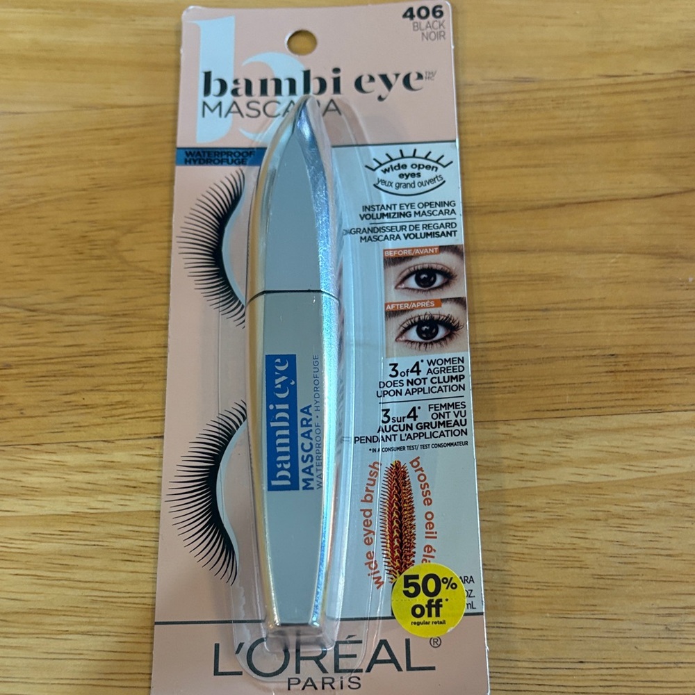 L'Oreal Bambi Eye Mascara 406 Black New Sealed Rare. Waterproof